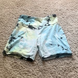 Tie-dye blue and green shorts